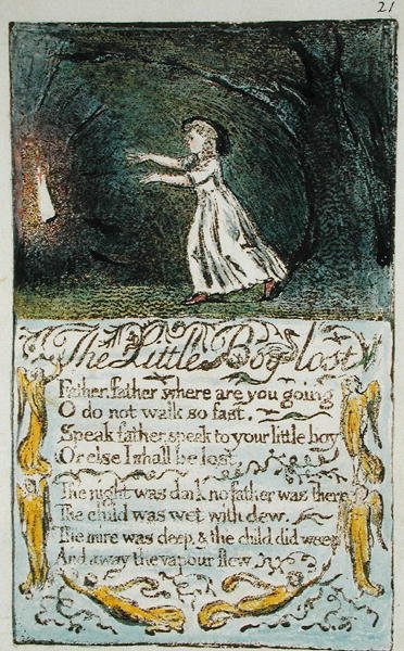 The Little Boy Lost, illustration from Songs of Innocence and of Experience (Bentley Copy L) by William Blake